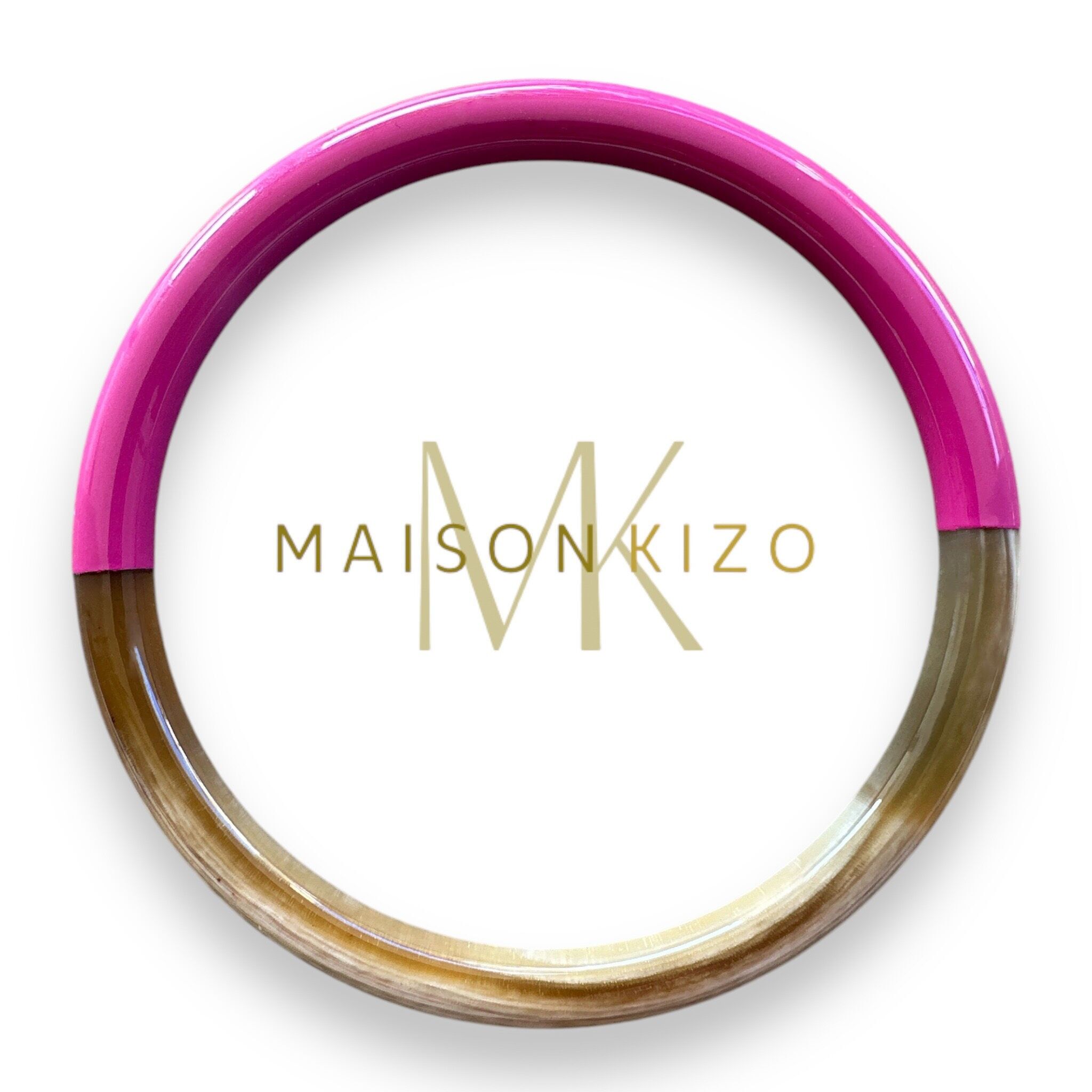 Armreif aus Büffelhorn, Fuchsia C17