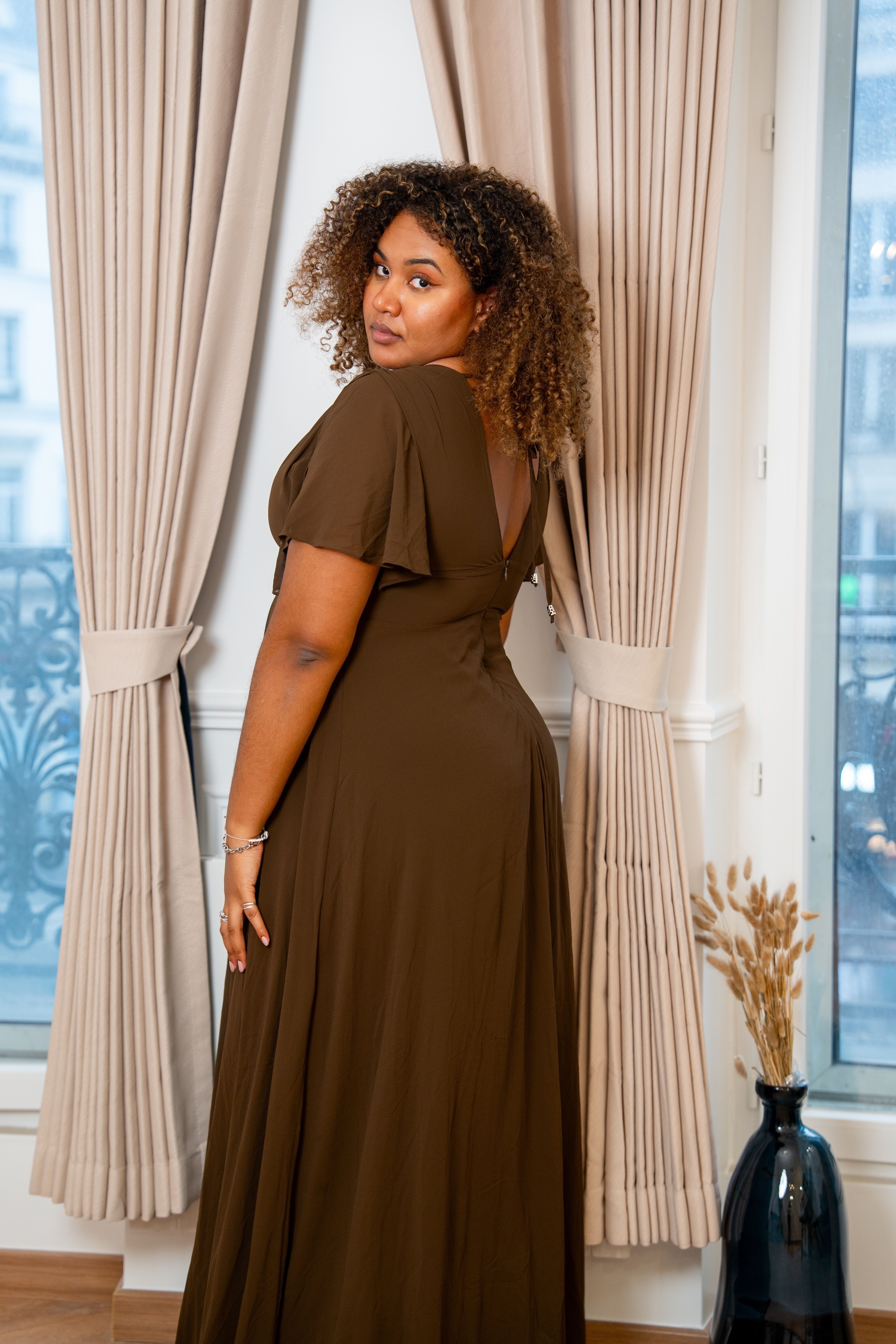 Buy wholesale Draped plus size formal dress 2673