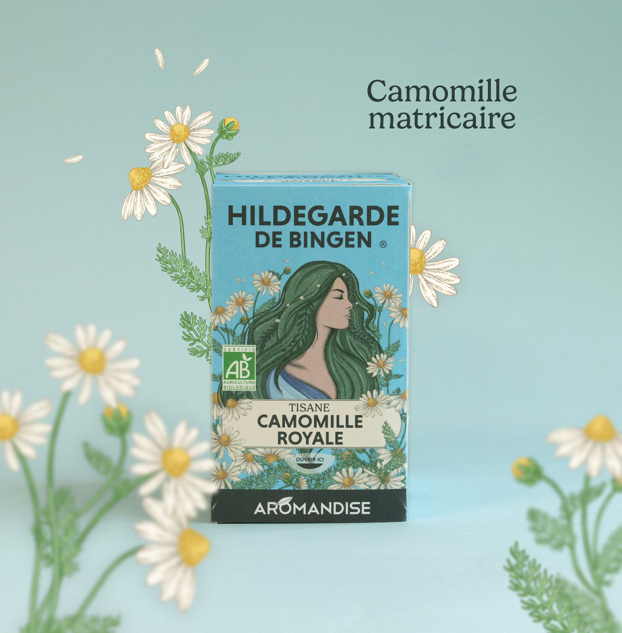 Organic Royal Chamomile Herbal Tea in Organic Tea Bags - Hildegard von Bingen - Aromandise