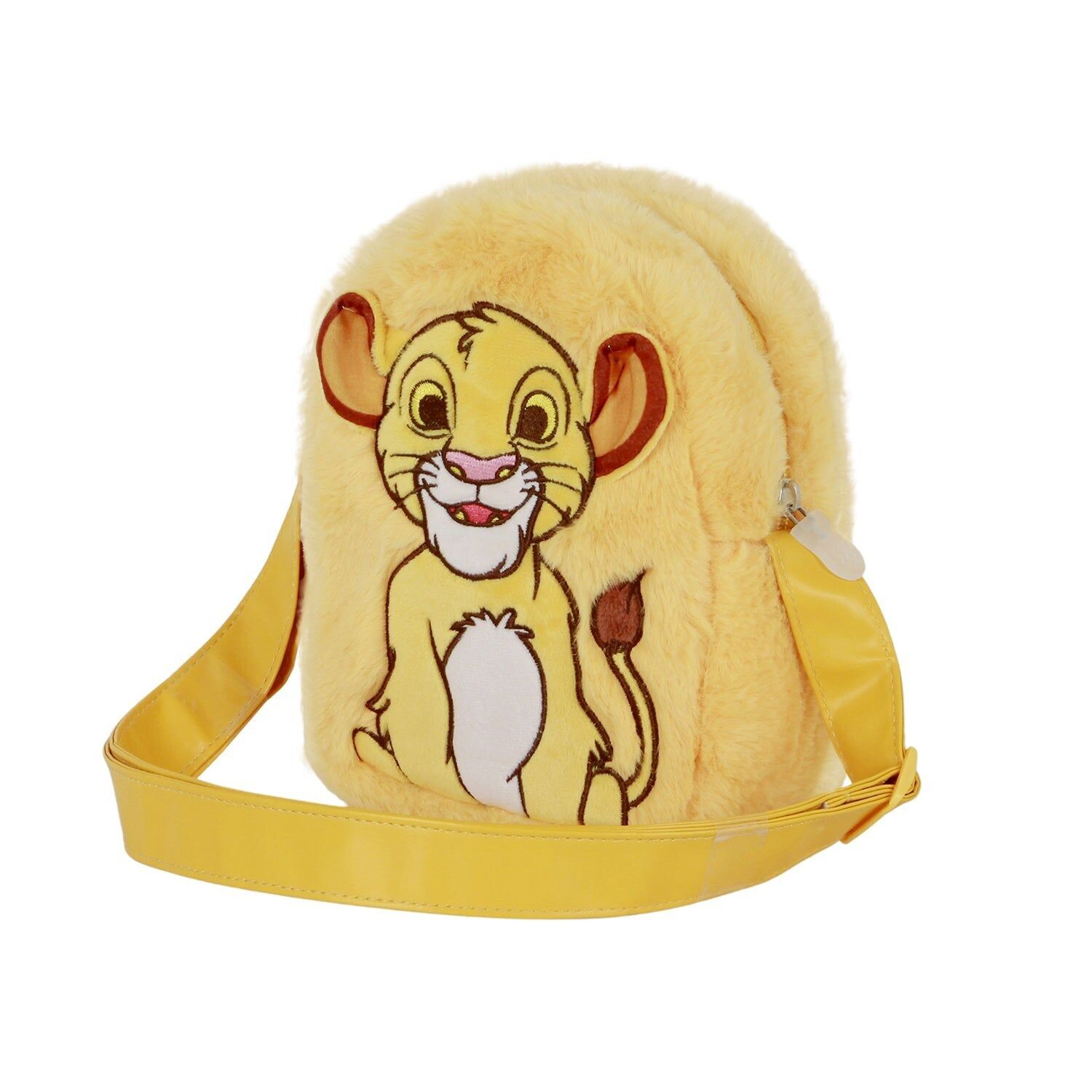 Disney El Rey León Sit-Bolso Bandolera Cuadrado Plush, Amarillo