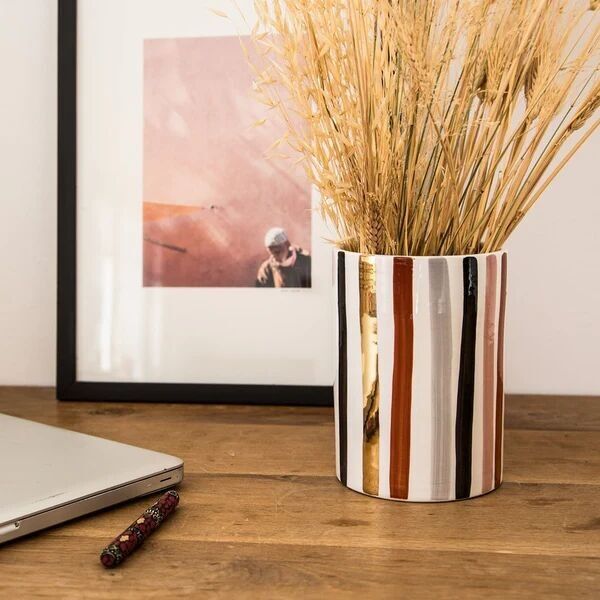 Ourika Straight Pot – Handbemalte marokkanische Keramikvase