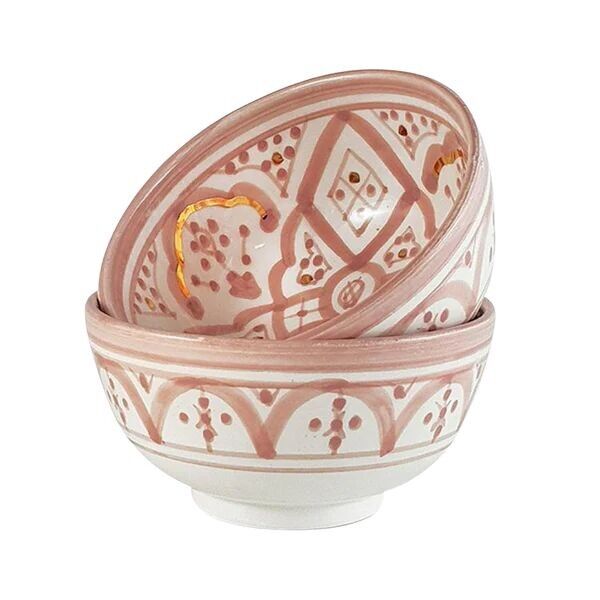 Zwak Keramikschale Roségold – Handgefertigte marokkanische Keramik