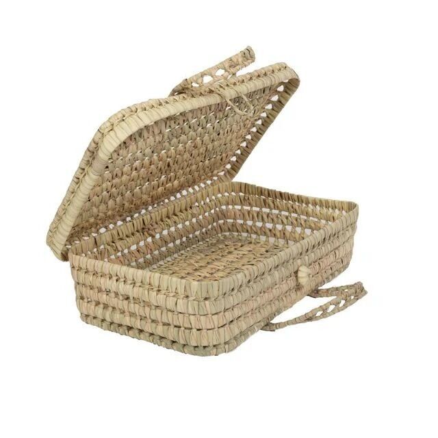 Valio Suitcase - Baule portaoggetti in foglie di palma intrecciate a mano | 13x40x30cm