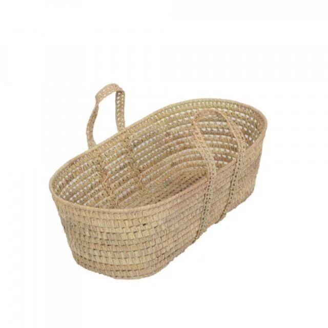 Cesto per neonati intrecciato Balou - Cesto per neonati in foglia di palma marocchina fatto a mano | 73x30 cm