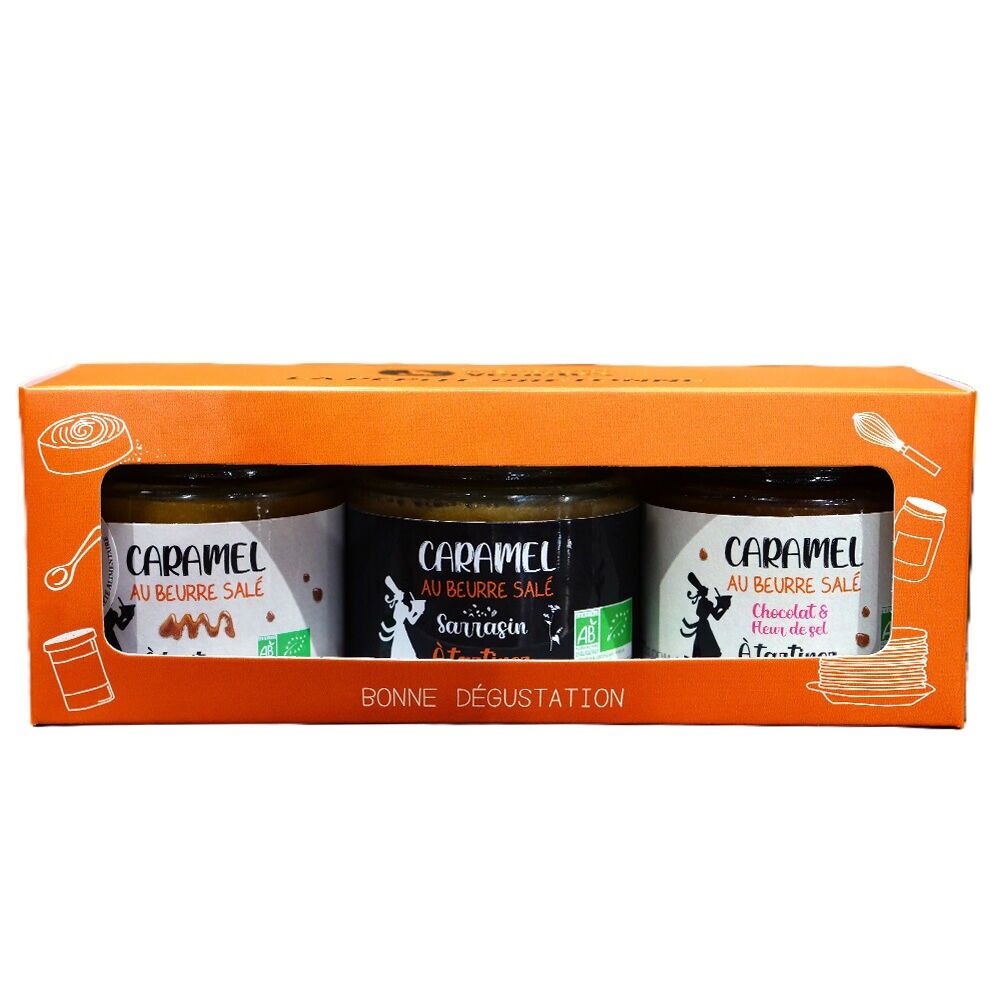 Gift set of mini salted caramel jars