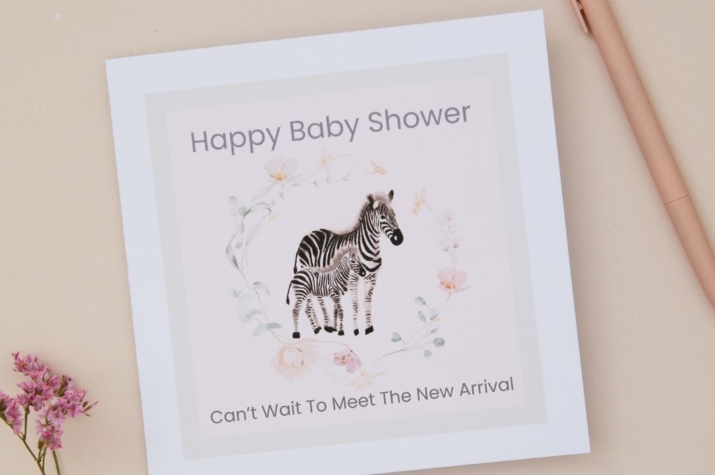 Glückwunschkarte zur Babyparty für ein Mädchen