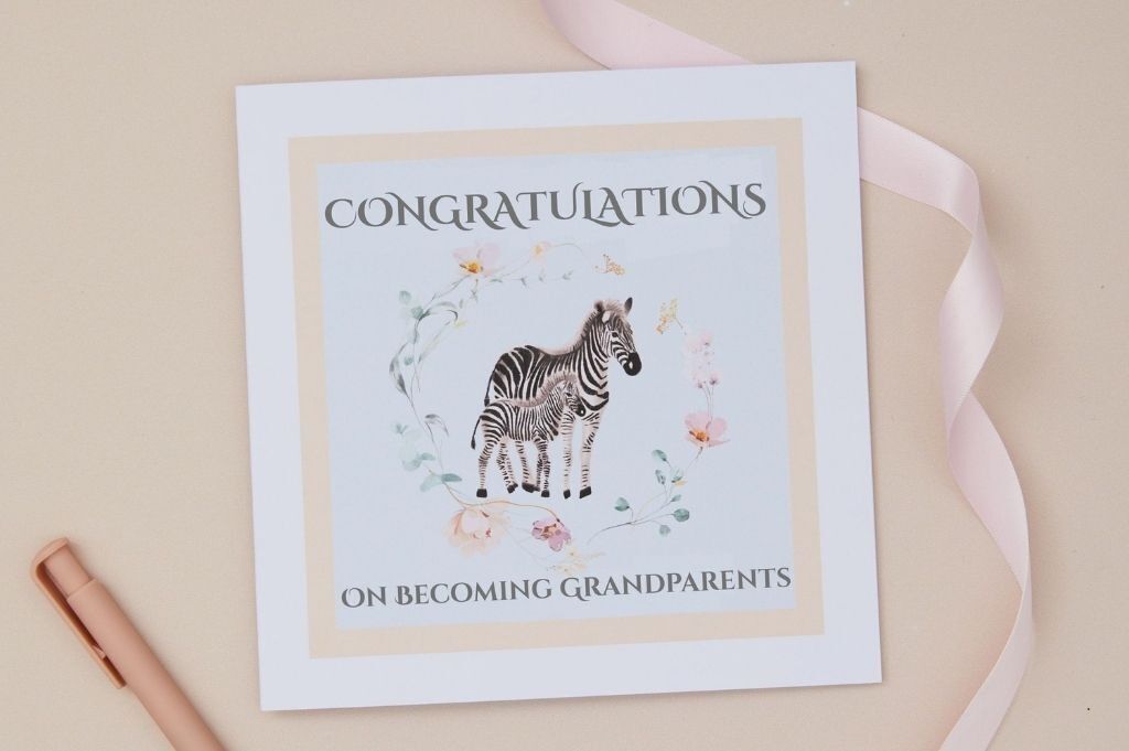 Biglietto di congratulazioni per il nuovo nipote, Baby Zebra