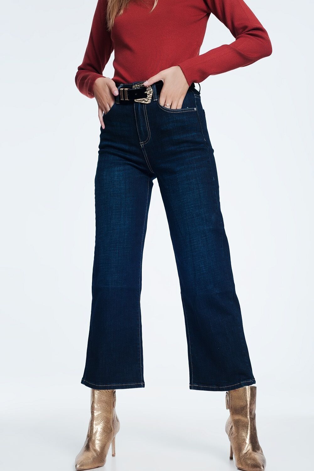 Dunkelblaue Mom-Jeans