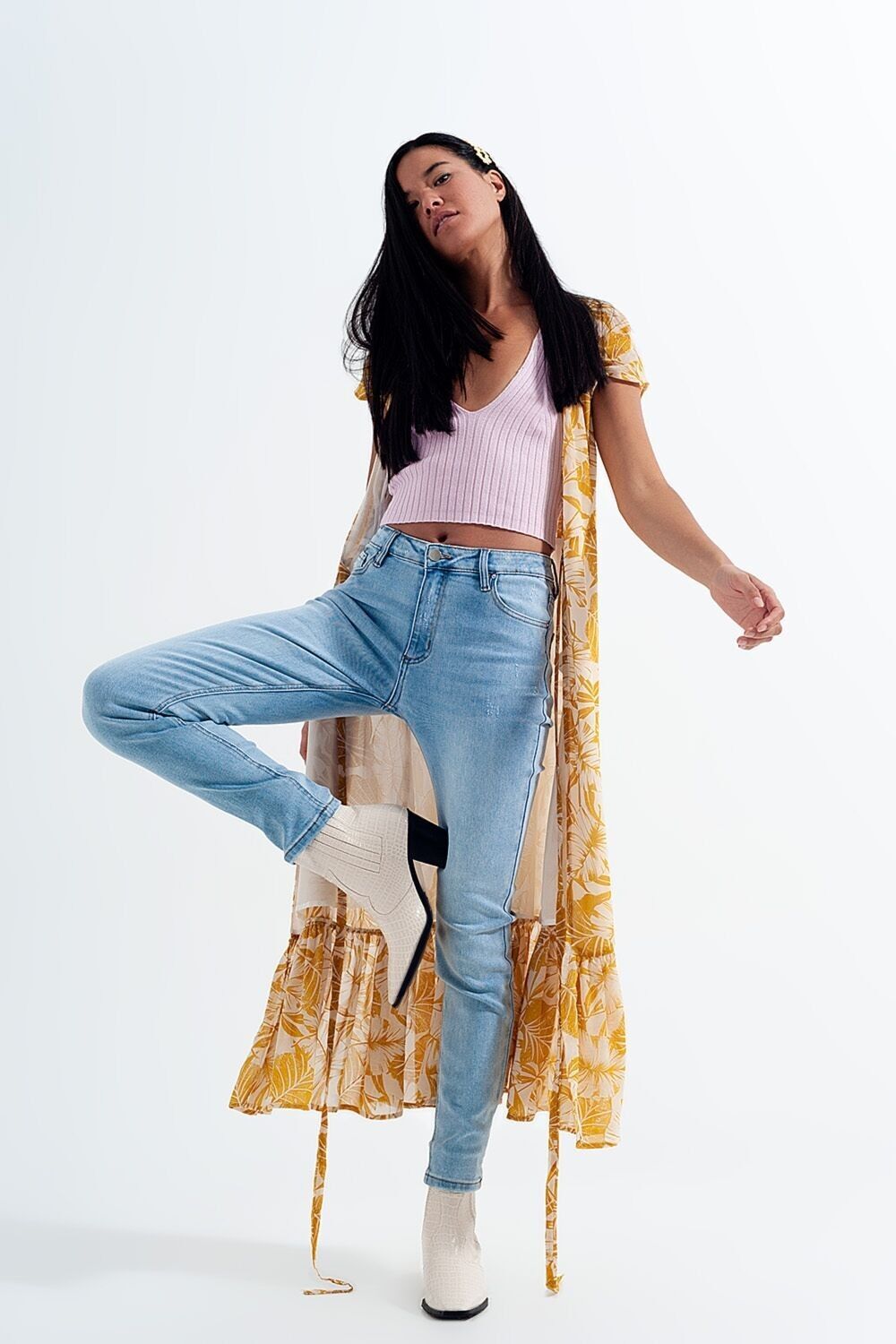 Hochhaus Vintage Skinny Jeans in leichter Waschung