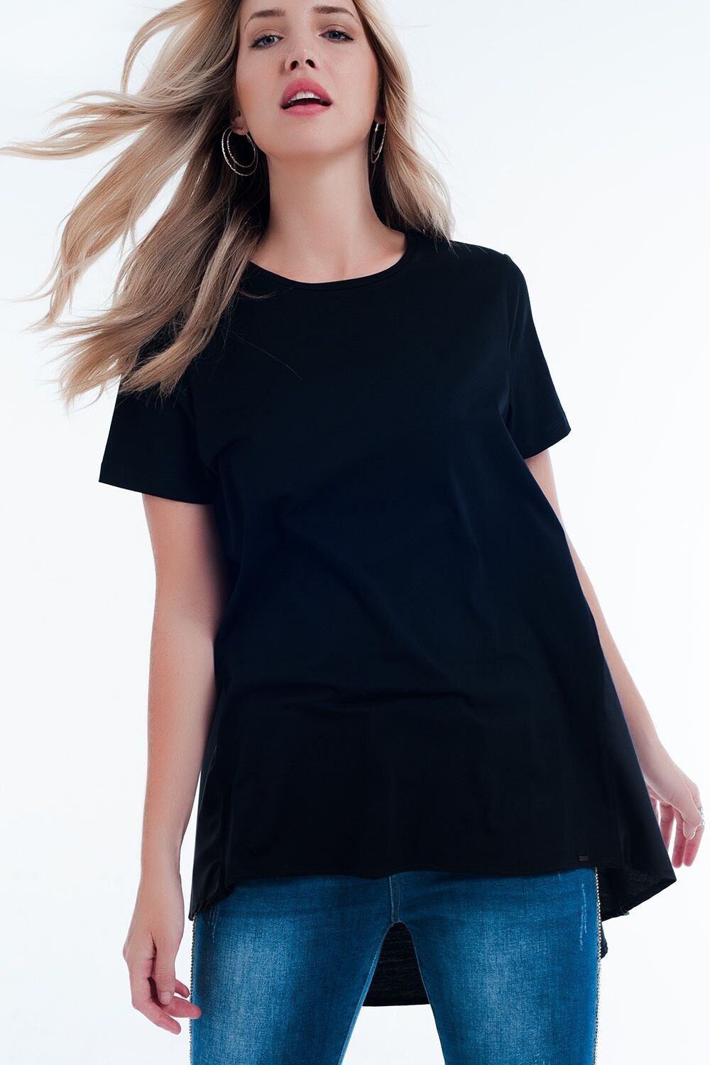 T-Shirt-Kleid in Schwarz
