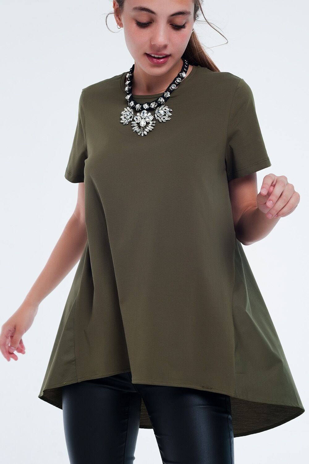 T-Shirt-Kleid in Khaki