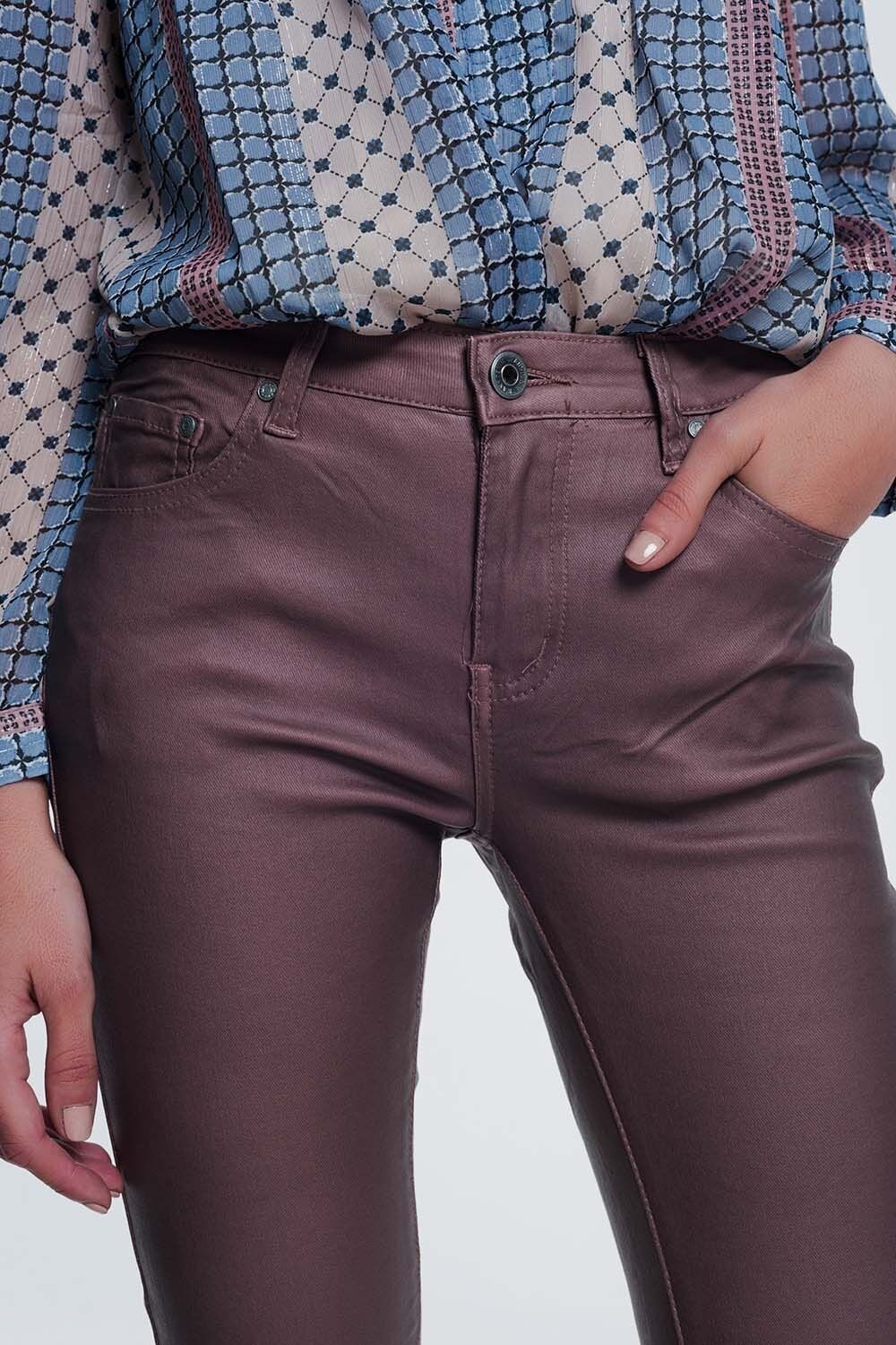 beschichtete Hose in Pink