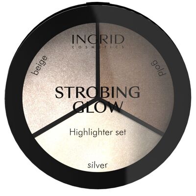 Strobing Glow Palette Highlighter - 3 colors - 15g - Ingrid Cosmetics