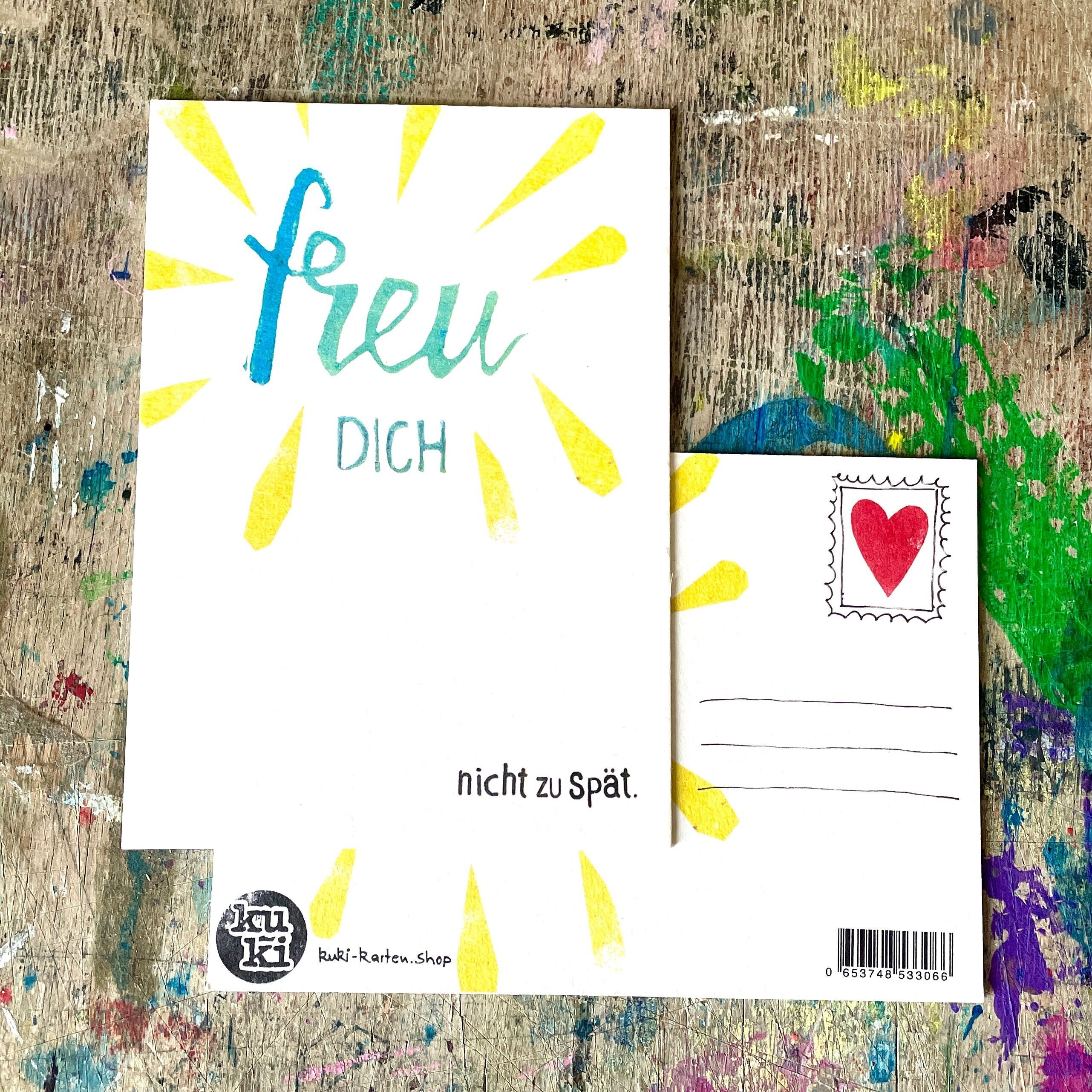 Postkarte "Freu Dich" kuki Karte 10er Set