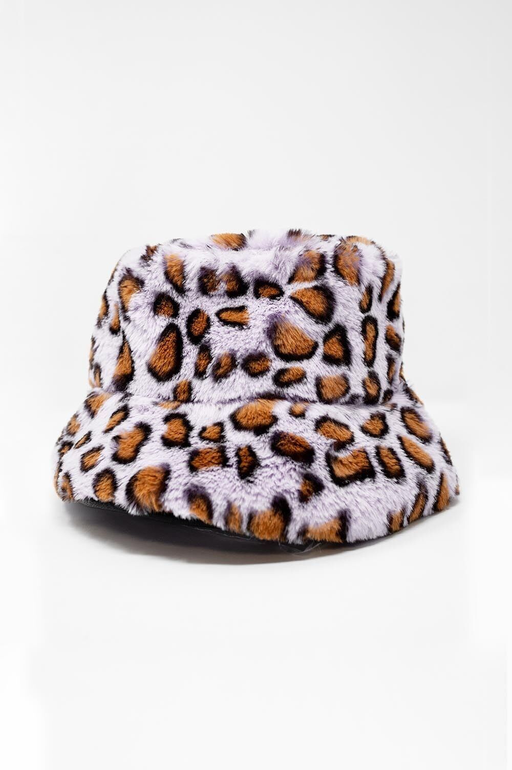 Lila Fischerhut mit Animal-Print