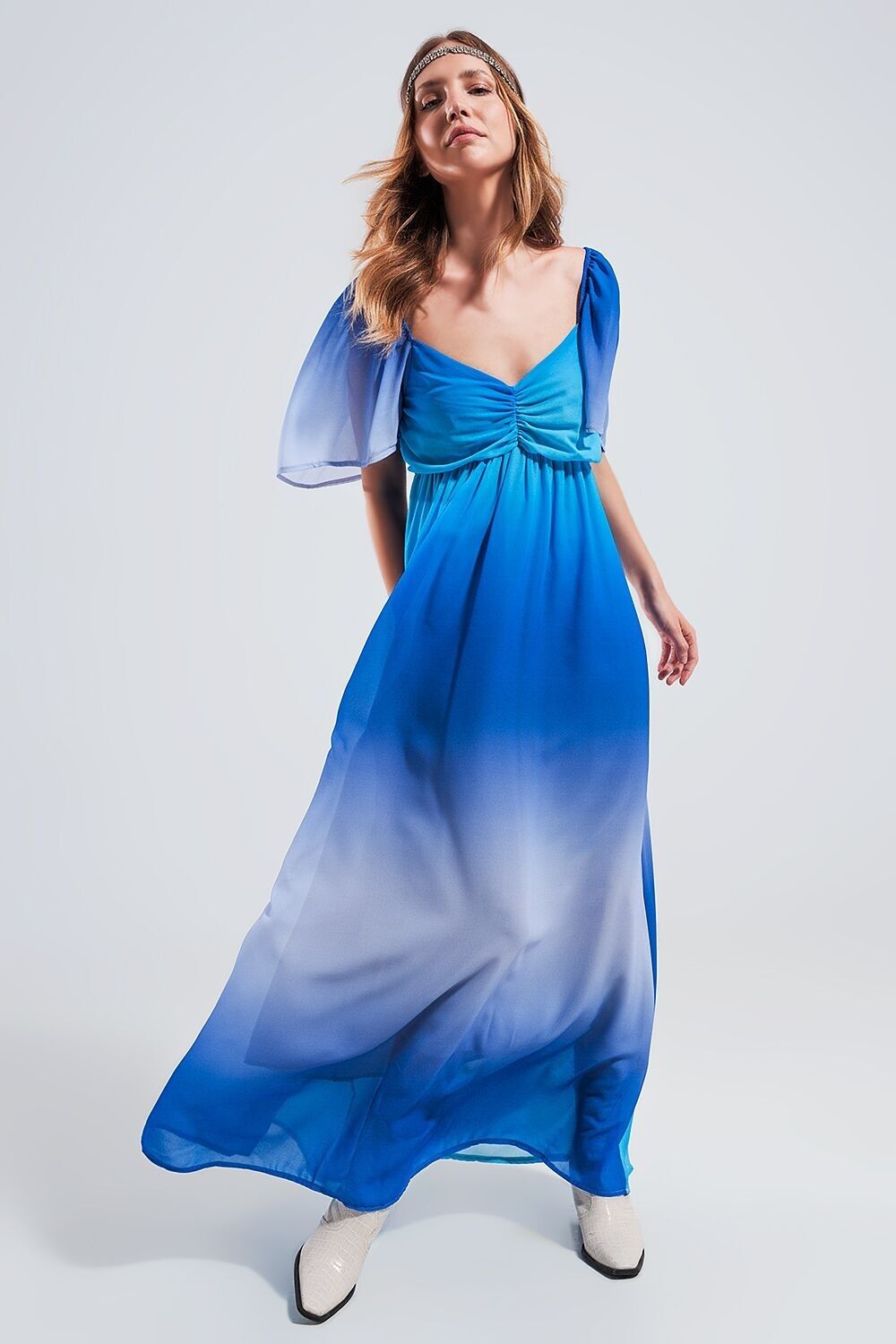 Ombre Sweetheart Maxikleid in Blau