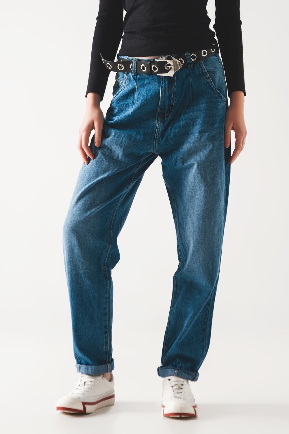 Tapered Carpenter Jeans aus Baumwolle in mittlerer Waschung