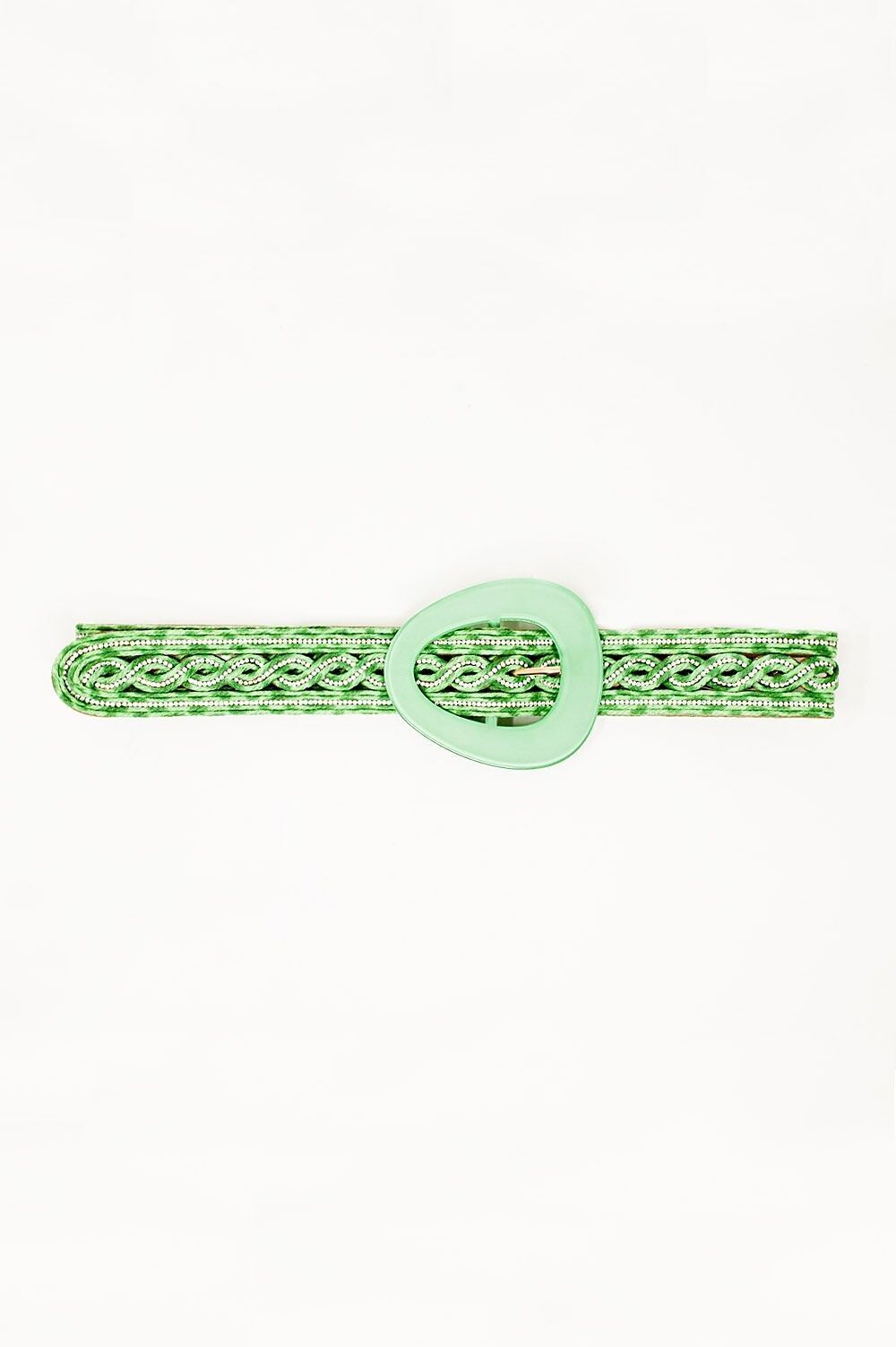 Kristallverzierter Gürtel in Grün