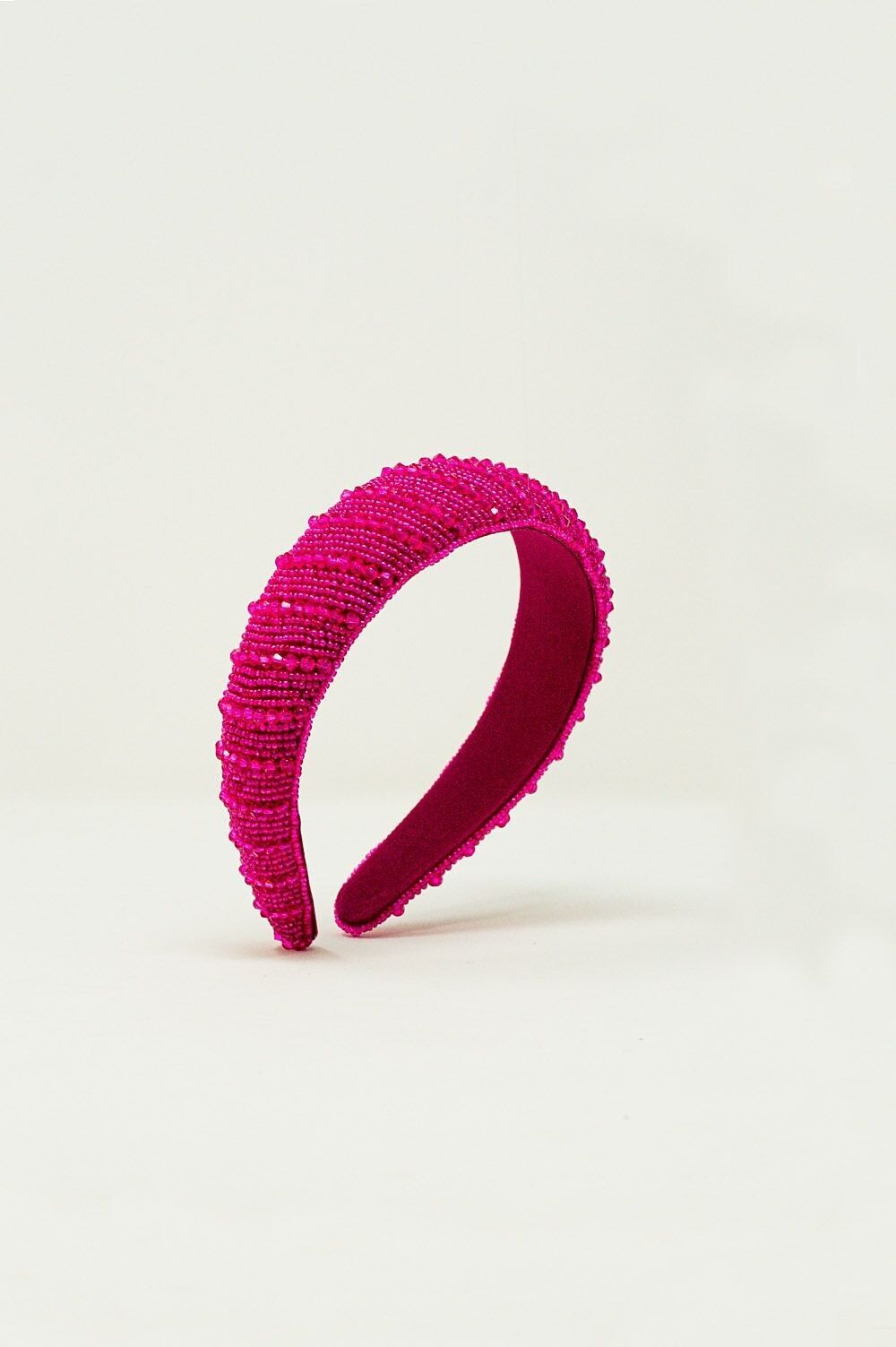 Stirnband mit Perlen in Fuchsia