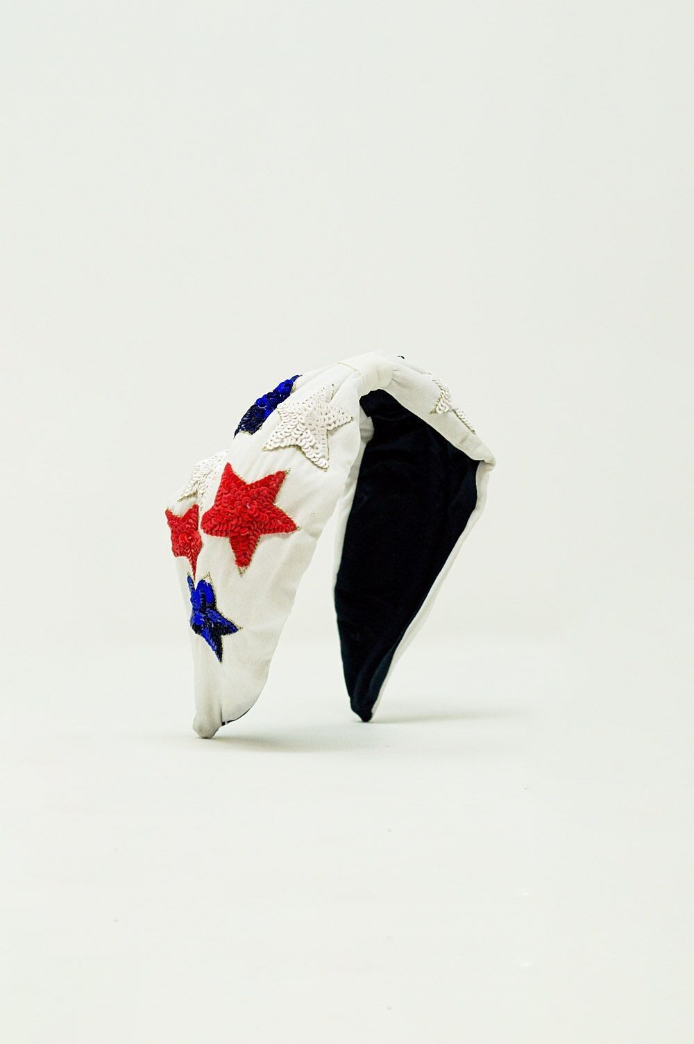 Stirnband mit Paillettensternen in Weiß