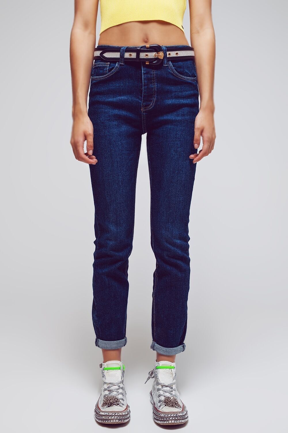 Skinny-Fit-Jeans in mittelblauer Waschung