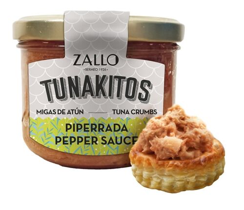 Tunakitos: Migas de atún con salsa piperrada 220g