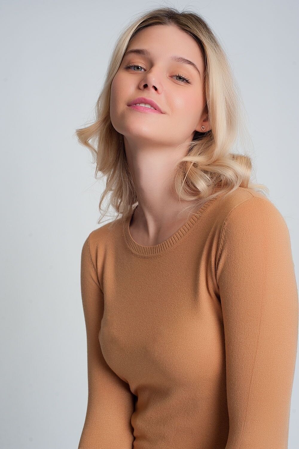 Strickpullover mit Rundhalsausschnitt