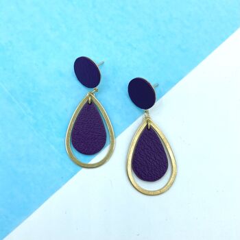 Boucles d'oreilles Emilie violet 1