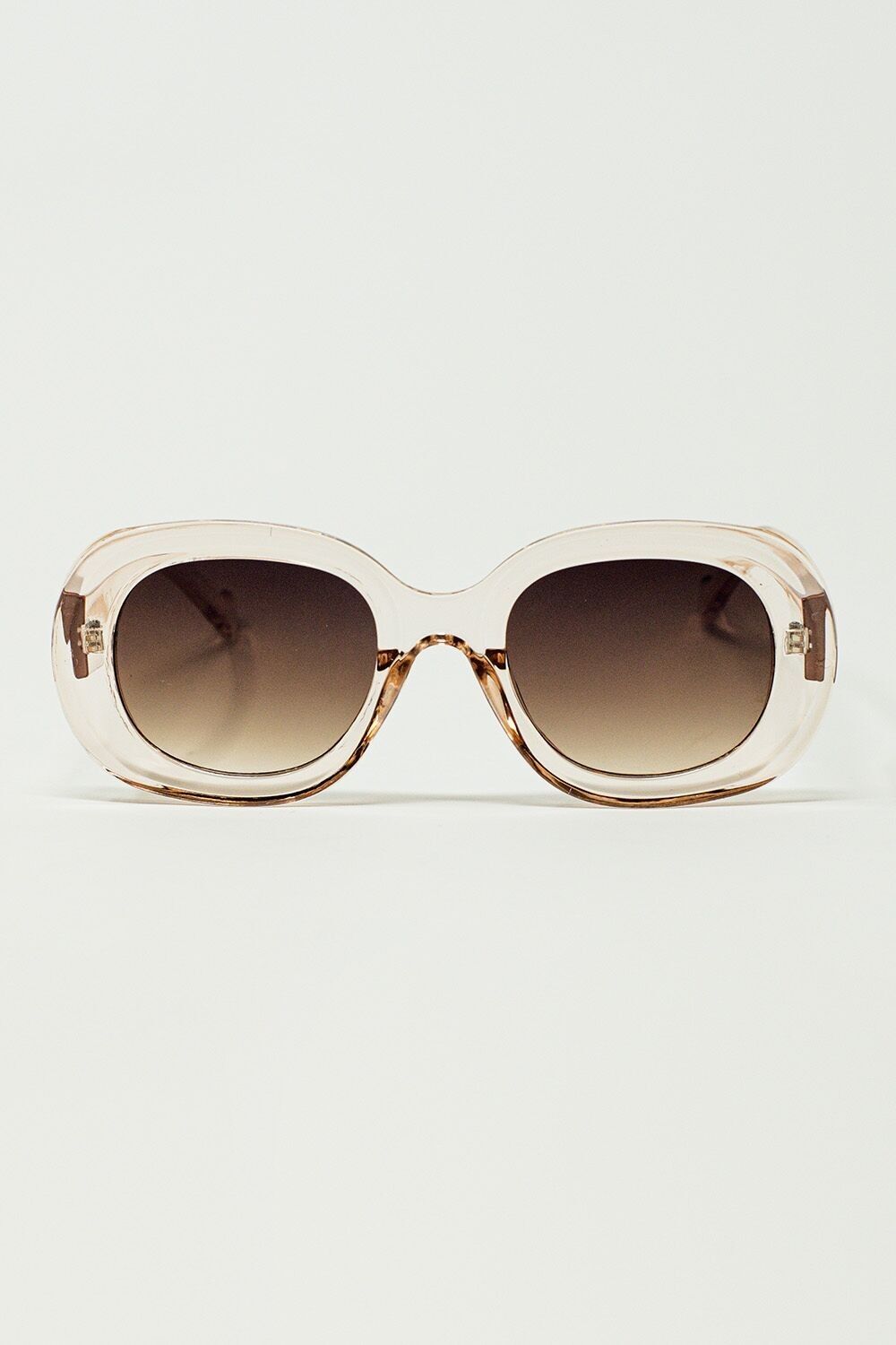 Oversized Circular Sunglasses in translucent white