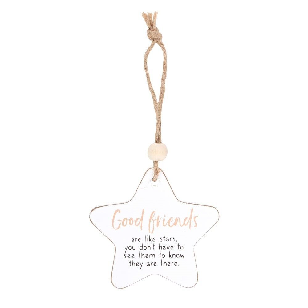 Gute Freunde, Stern-Sentiment-Schild zum Aufhängen