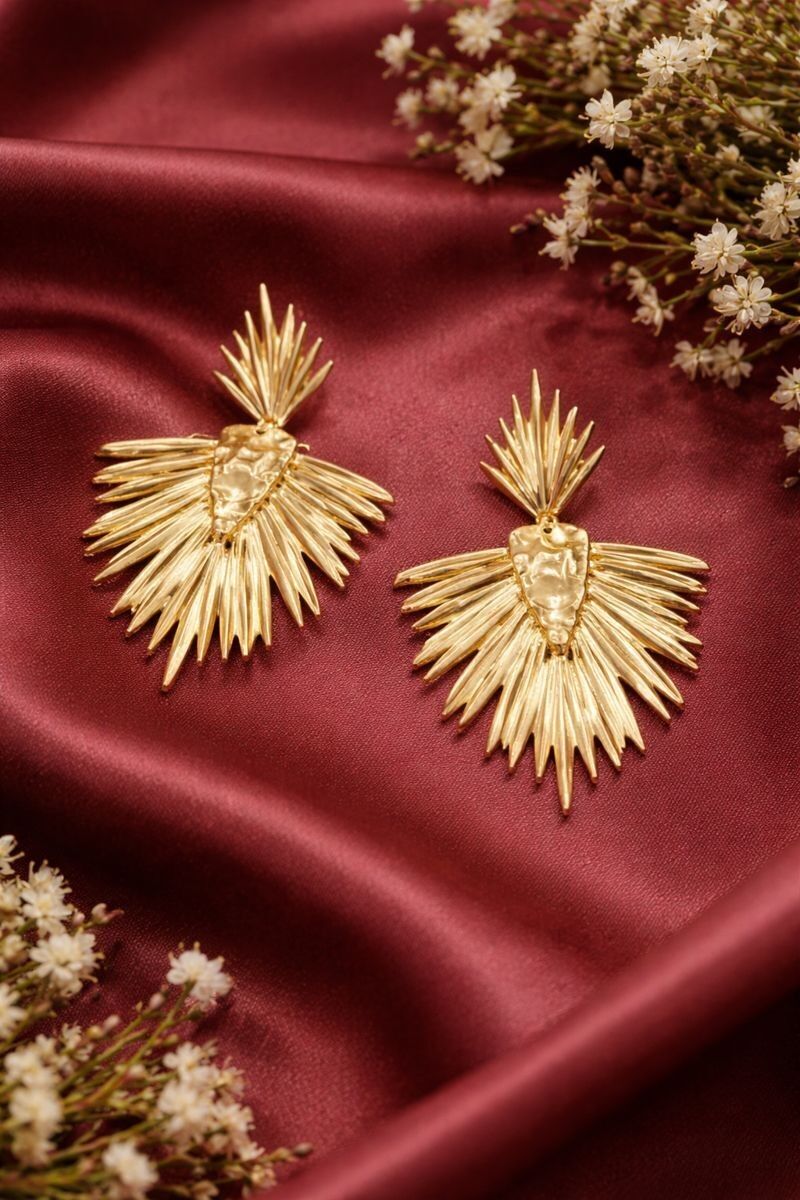 Heart Earrings: Gold-Plated Steel