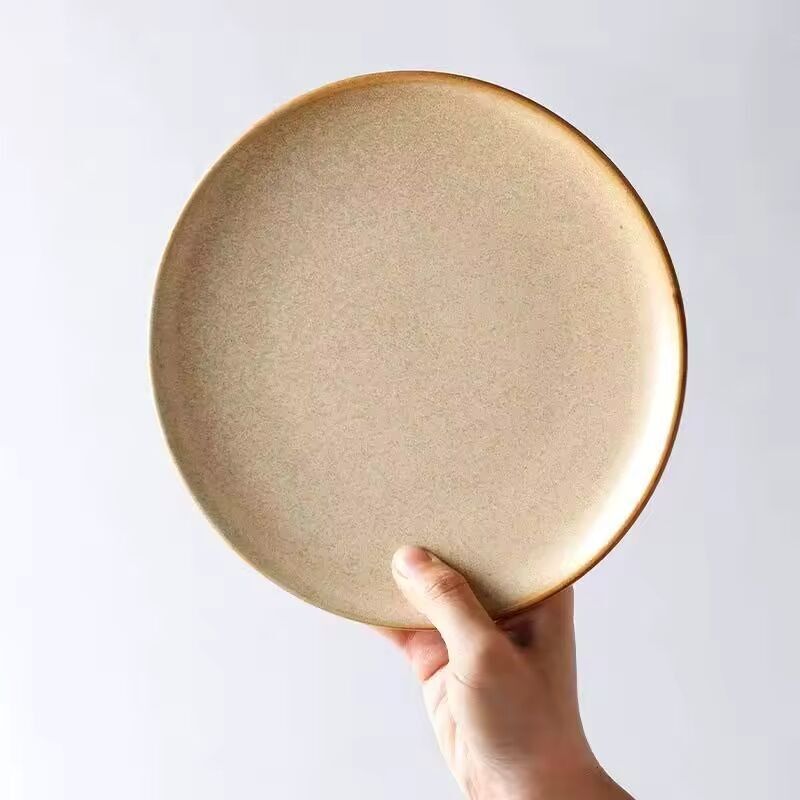 Plato de cerámica Terra Minimal para servir – Beige mate