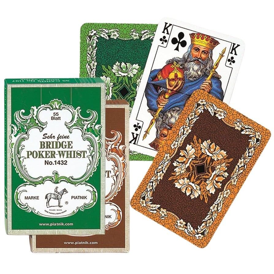 Piatnik Bridge - Poker - Whist Card Decks 2 pcs.(vert et marron)