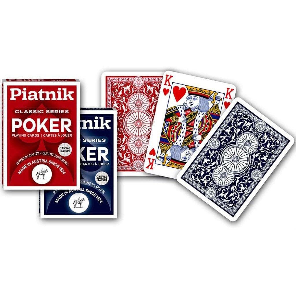 Piatnik Classic Series 4 Index Poker Card Decks 2 pcs.(rouge et bleu)