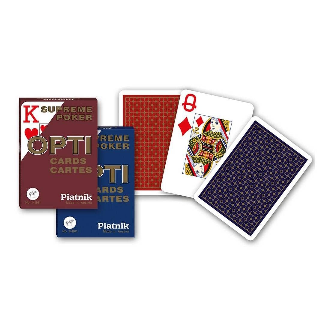 Piatnik Opti Supreme Jumbo Index Poker Card Decks 2 pcs.(rouge et bleu)