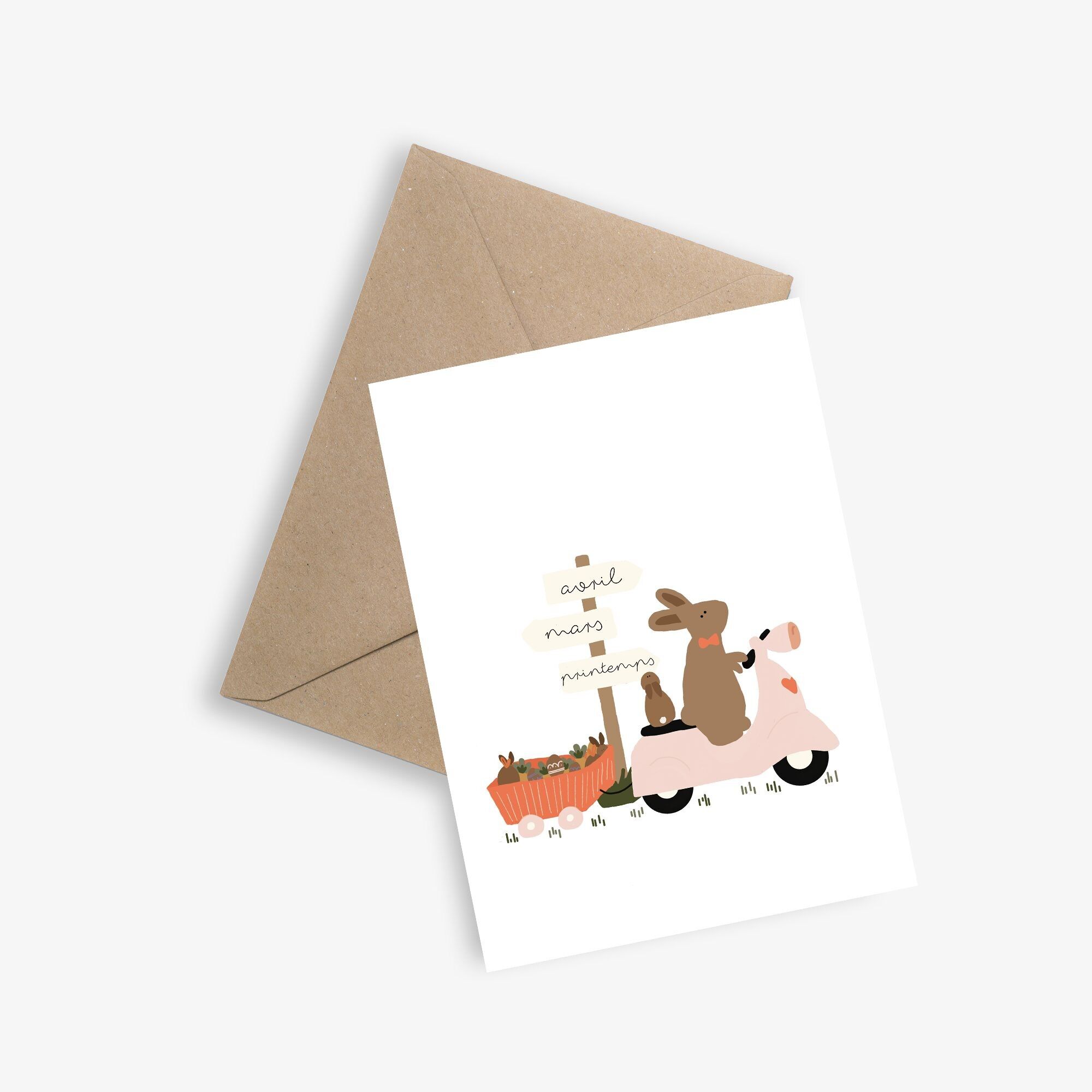 Osterkarte – Auf der Ostereiersuche