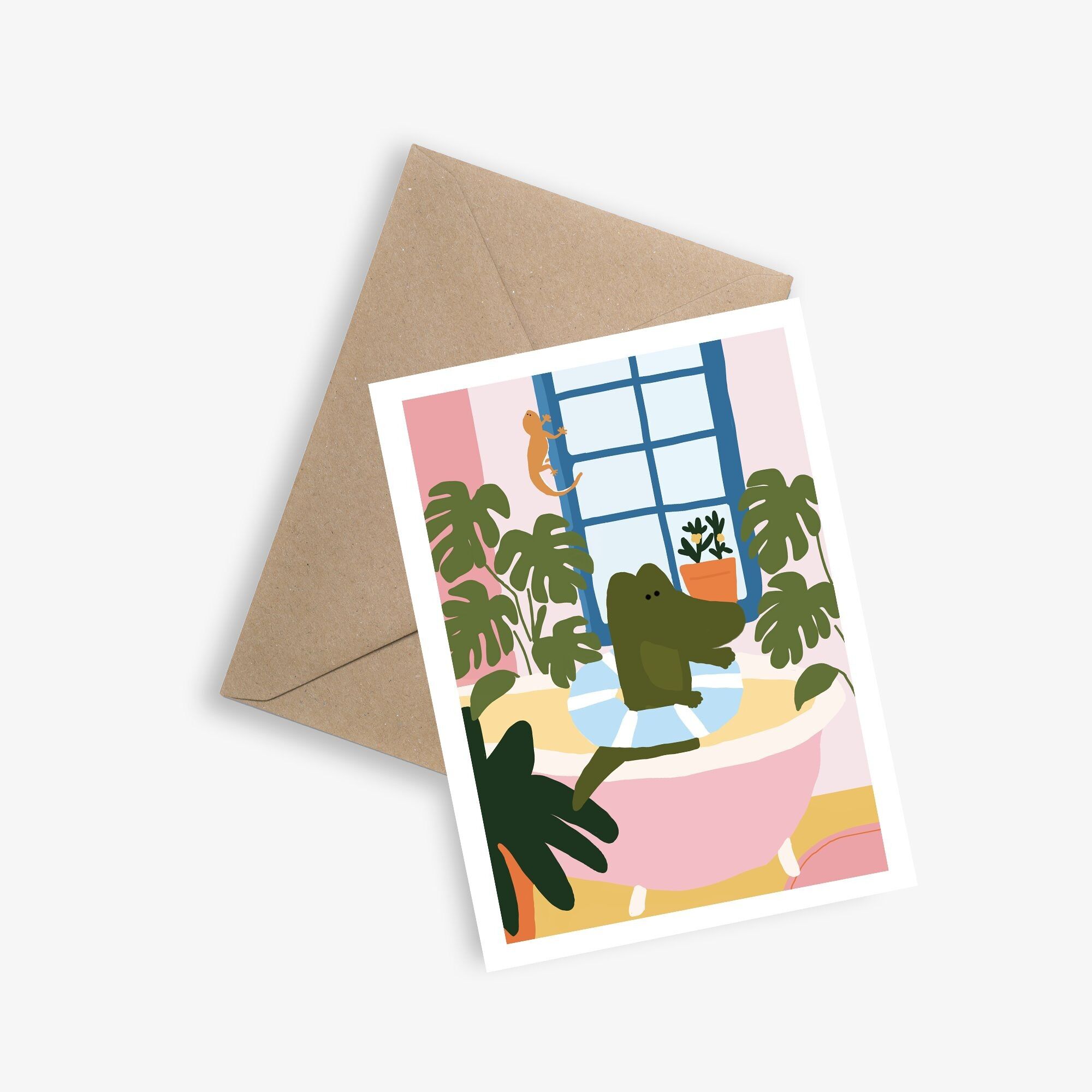 Simple Card and Poster - Swimming in the Bathtub
