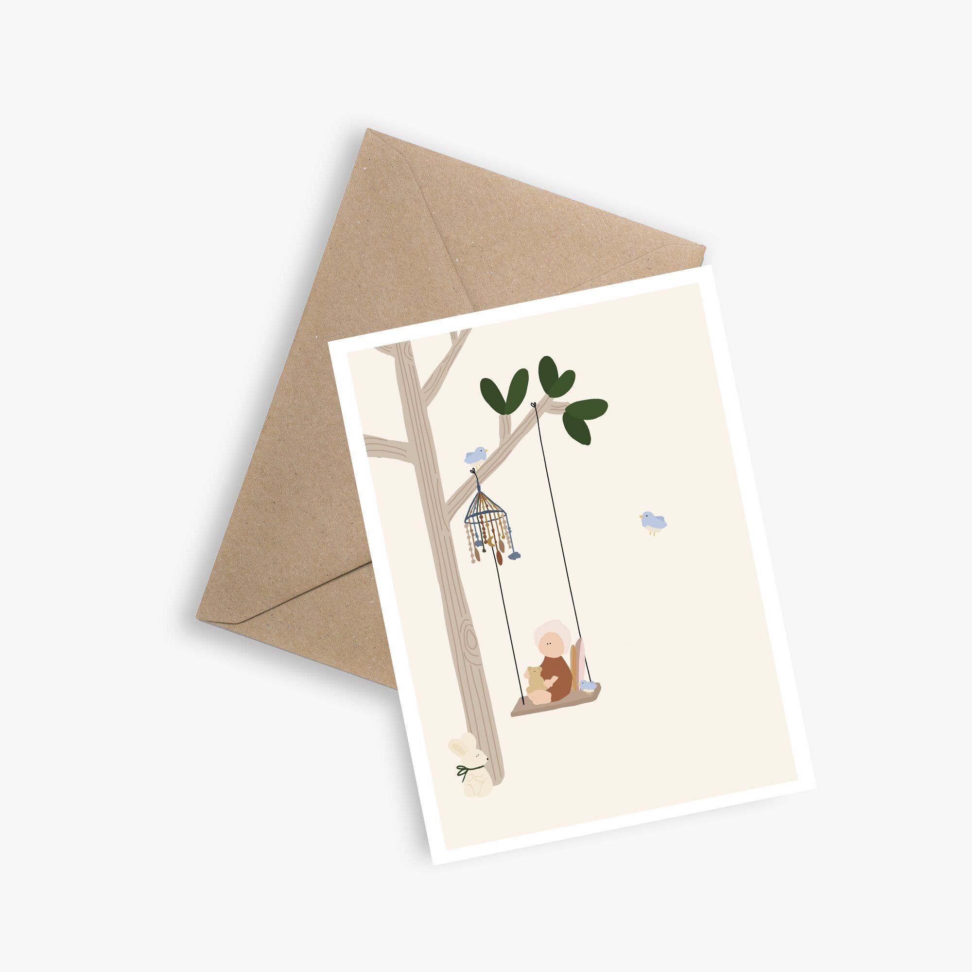 Der Baum des Lebens – Einfache Babykarte – Geburt