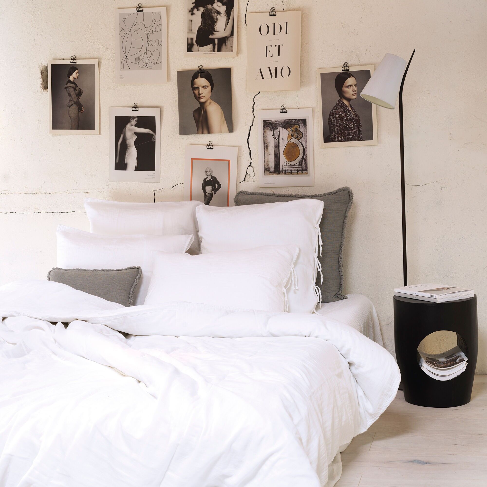 Housse de couette en gaze de coton light blanc 260X240 CM