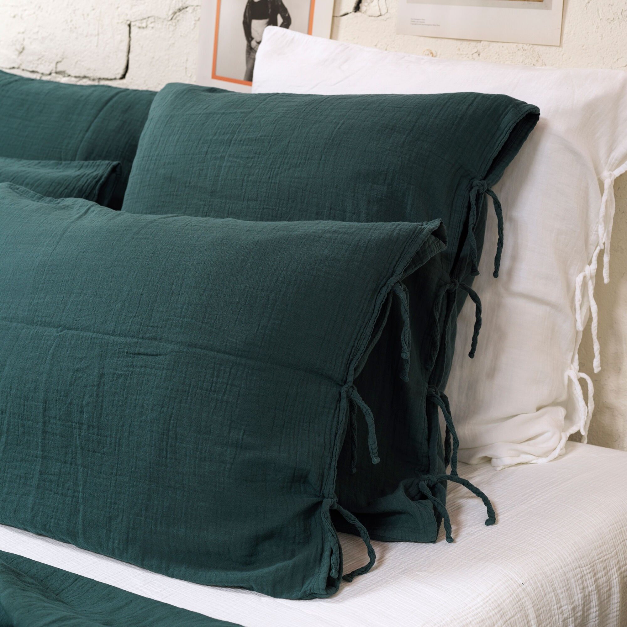 Taie d'oreiller gaze de coton rivière  50X70 CM