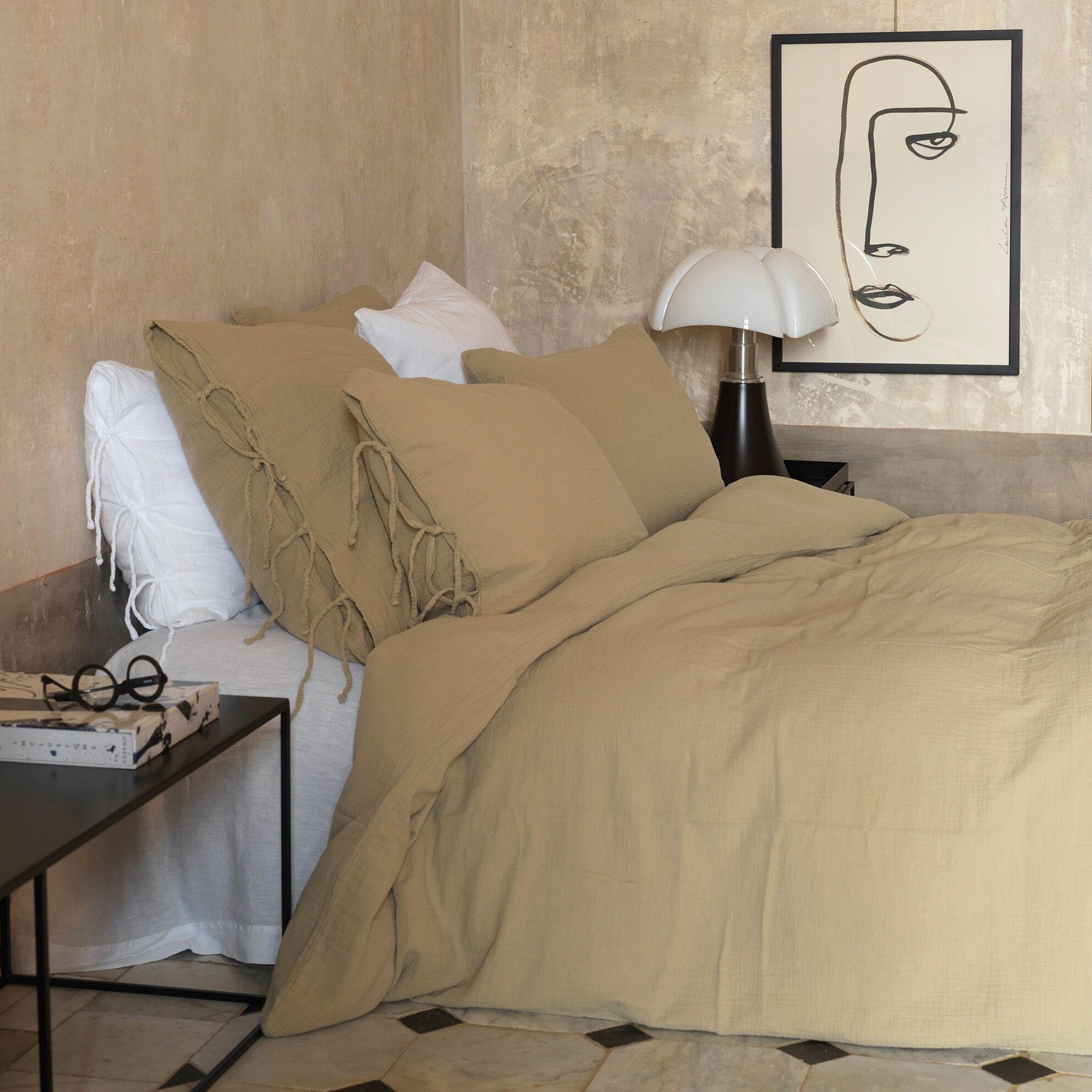 Housse de couette gaze de coton light mastic 260X240 CM