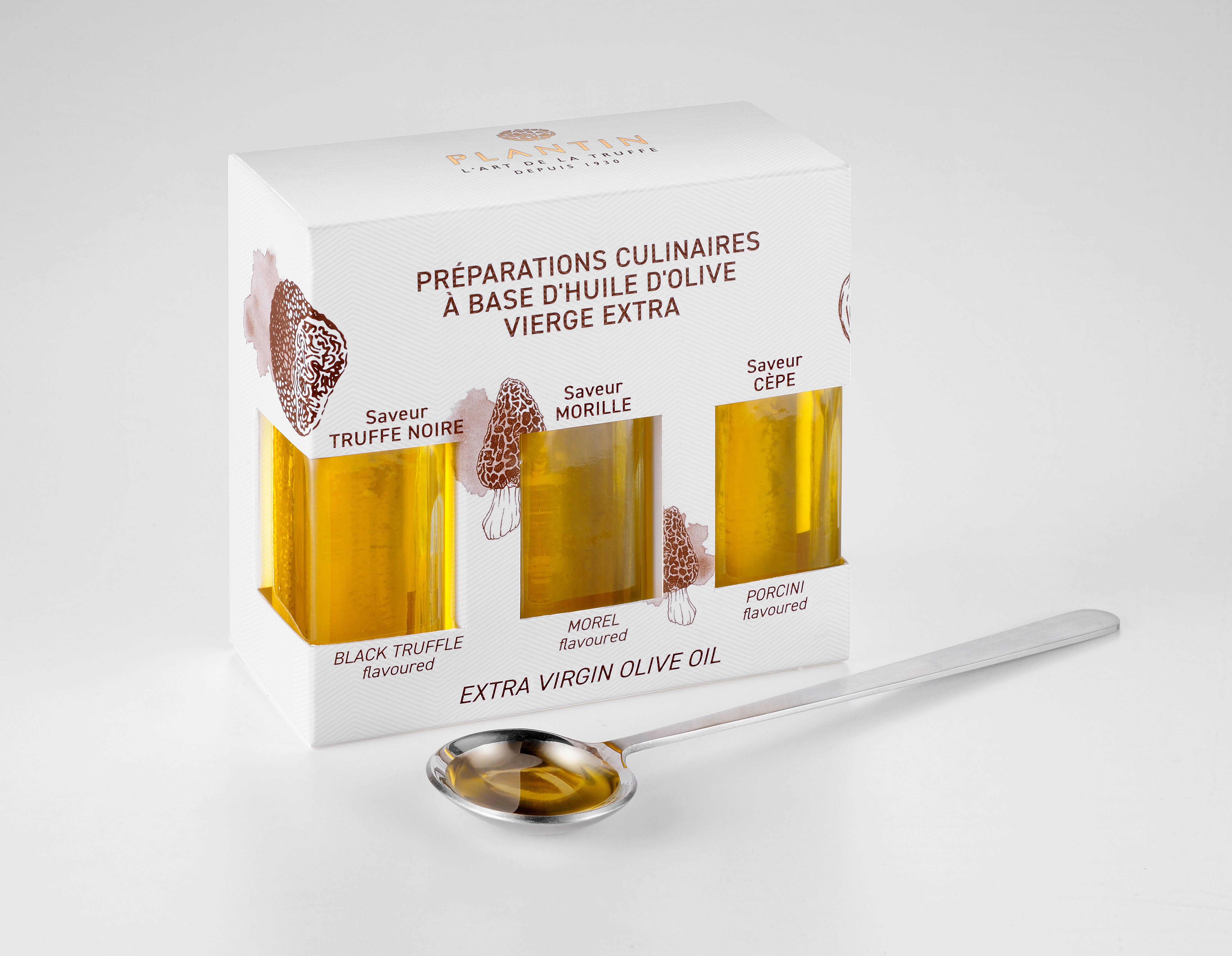 Trio of extra virgin olive oils