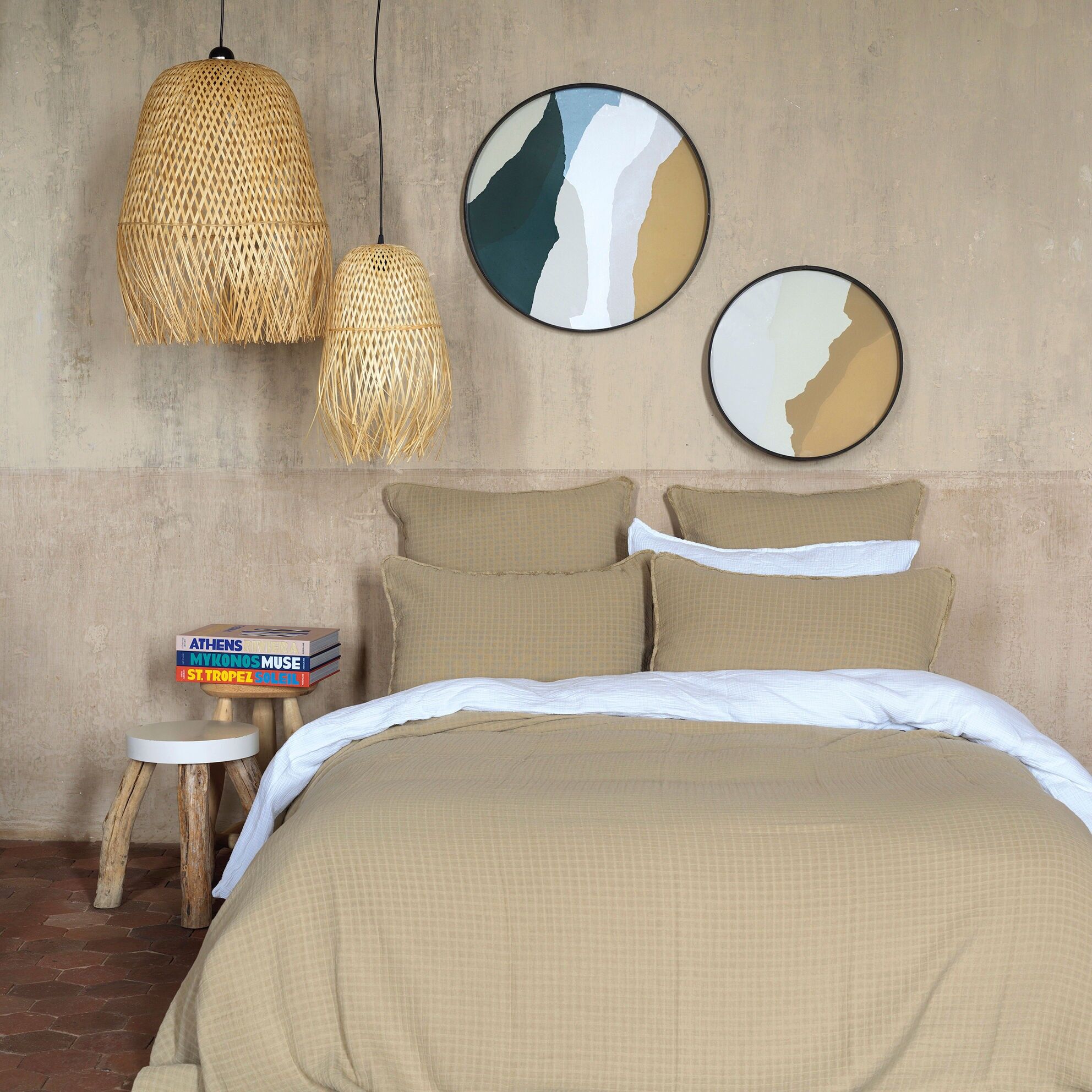 Dessus de lit Minorque mastic 260X270 CM