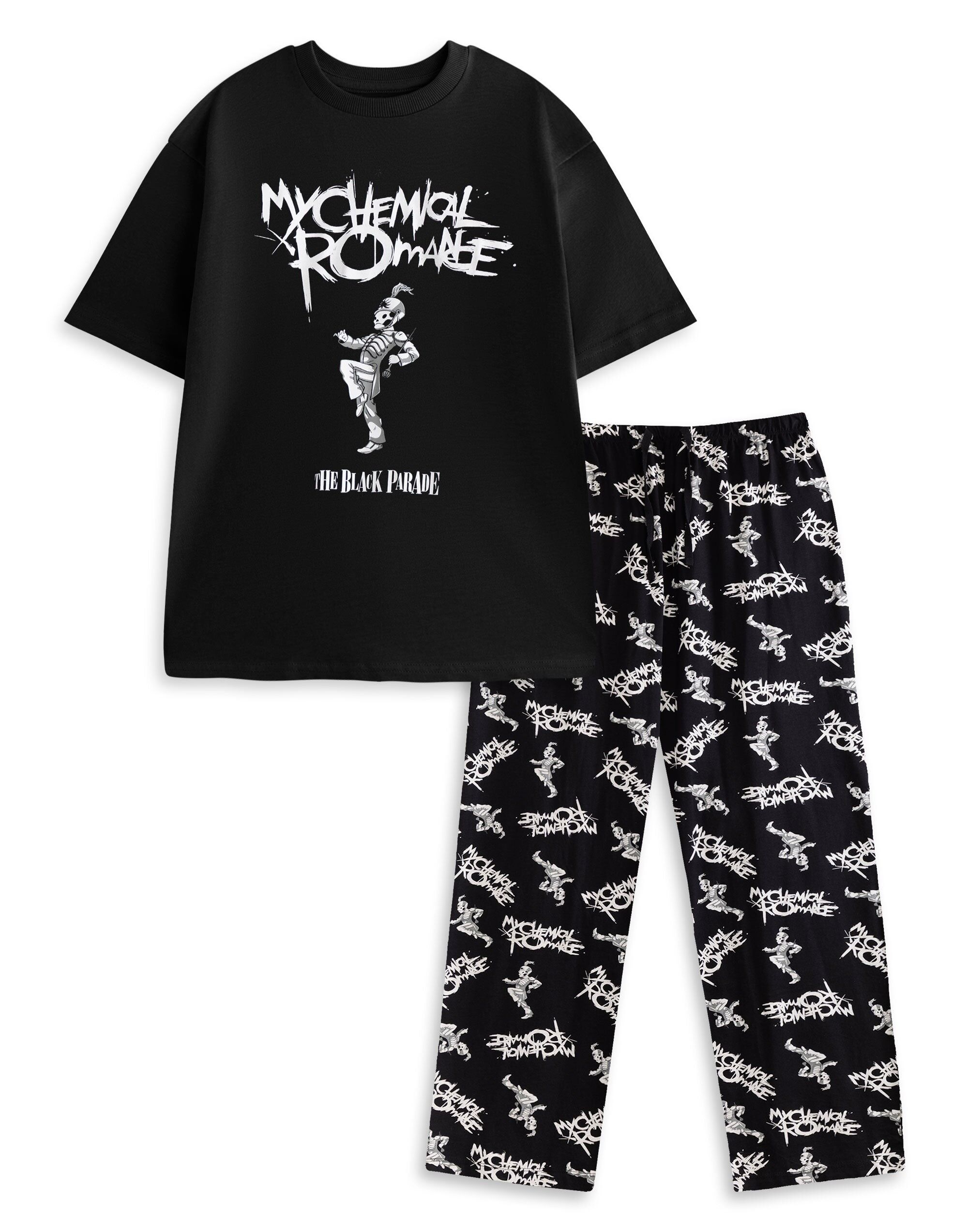 Ensemble pyjama homme My Chemical Romance noir à manches courtes et jambes longues