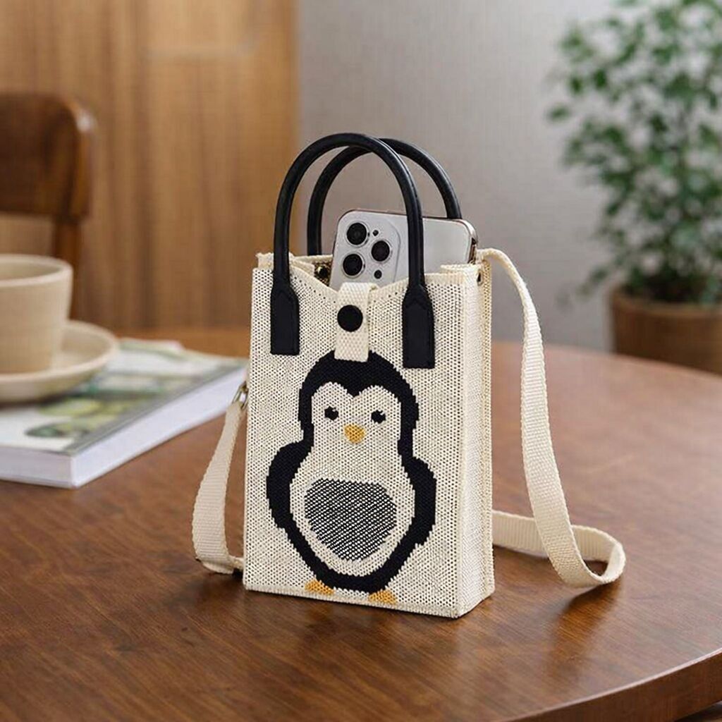 Précommande - Pixie Bag Pingouins - Petit Sac téléphone portable - Livraison à partir du 01/04/2026