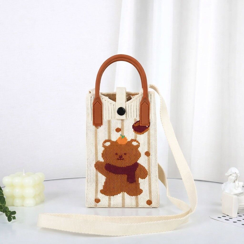 Précommande - Pixie Bag Ourson et Orange - Petit Sac téléphone portable - Livraison à partir du 01/04/2026