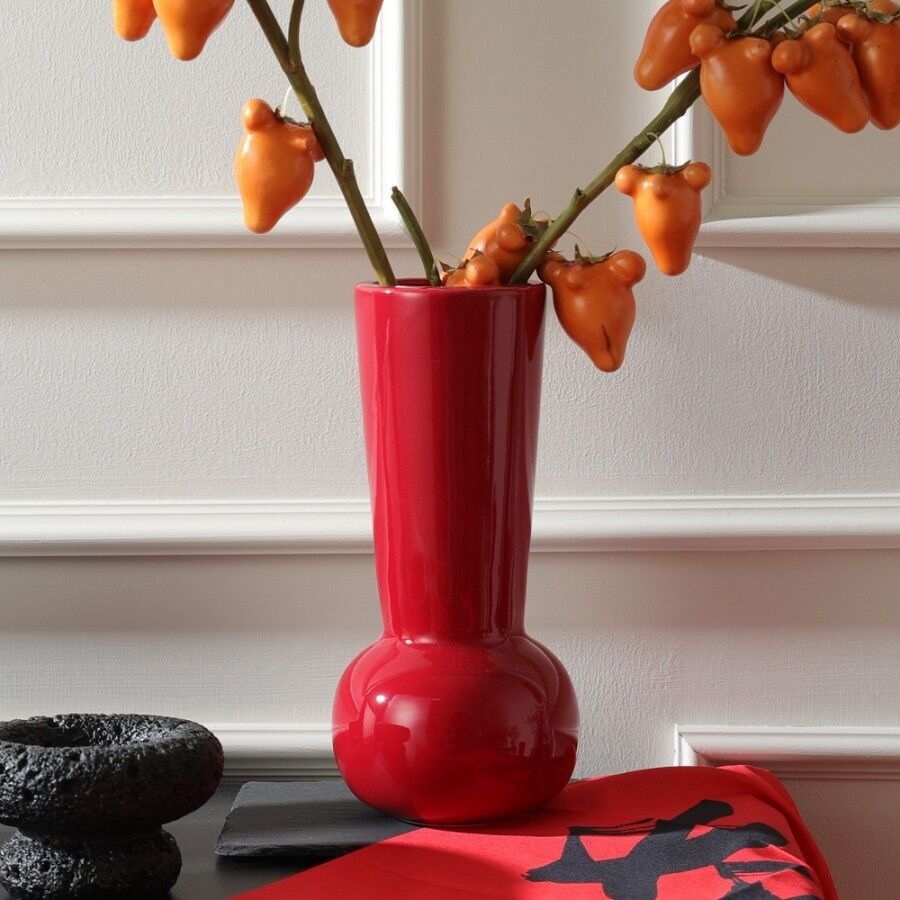 Rote Keramikvase TR-863