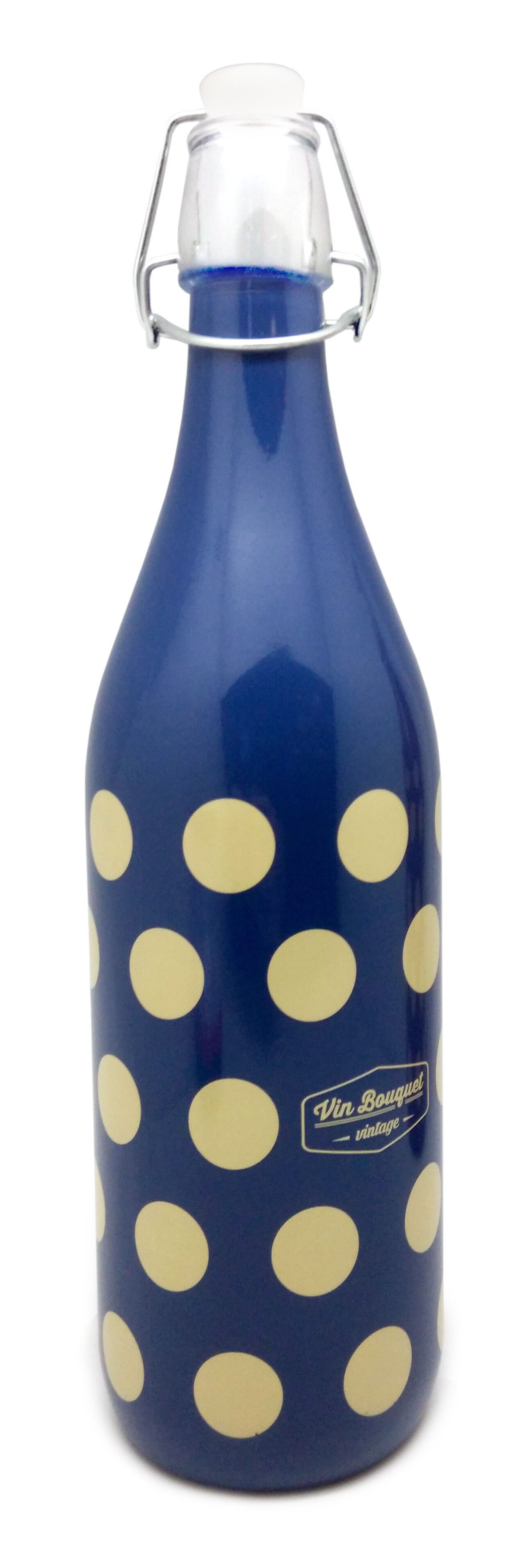 Bouteille en verre vintage 1L - Bleue