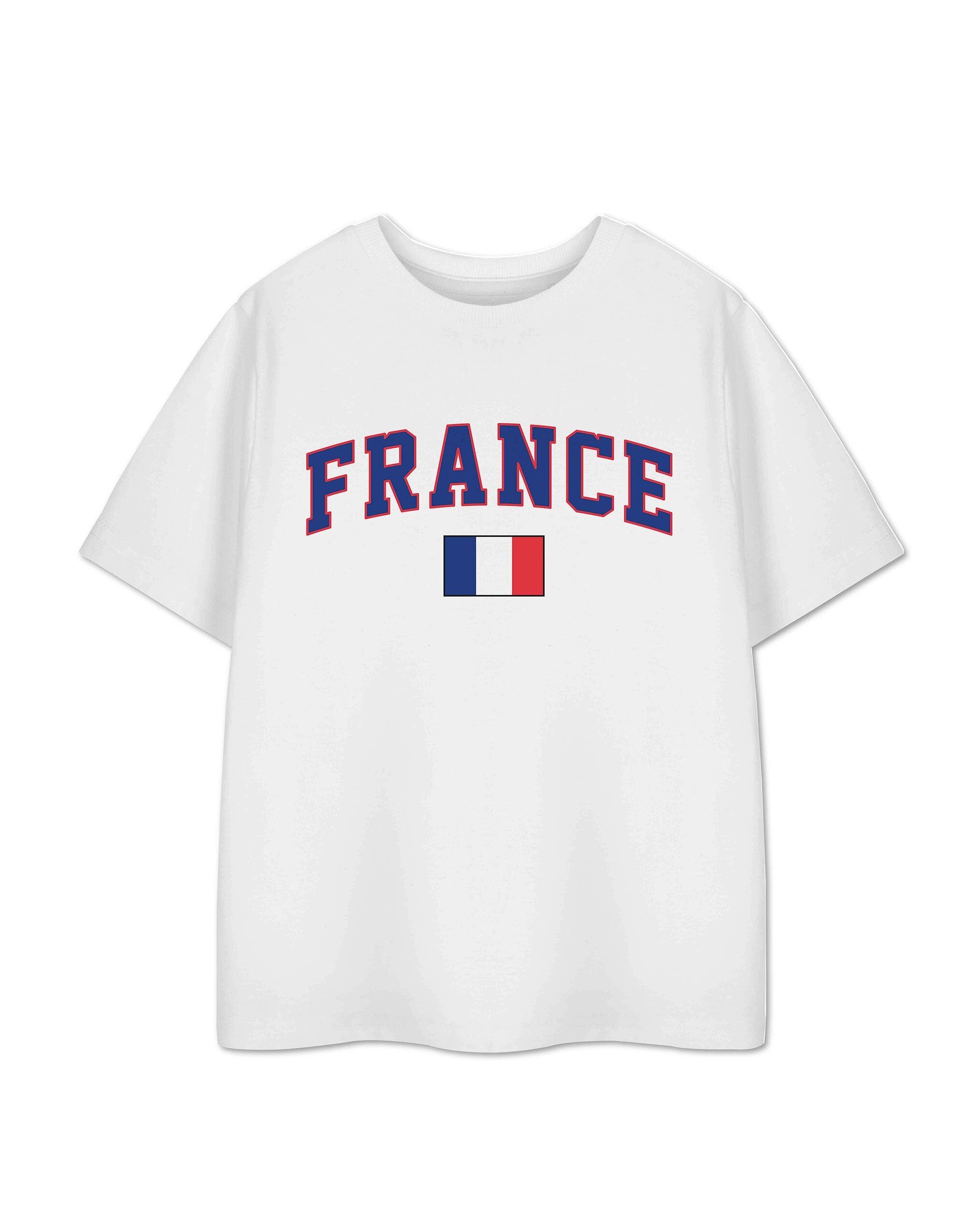T-shirt unisexe blanc à manches courtes Show Me The Merch pour enfants, France