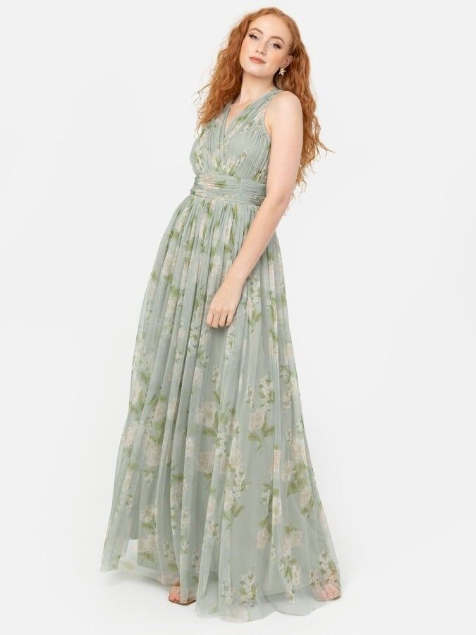 Vestido largo con espalda descubierta y estampado floral reciclado de Anaya With Love